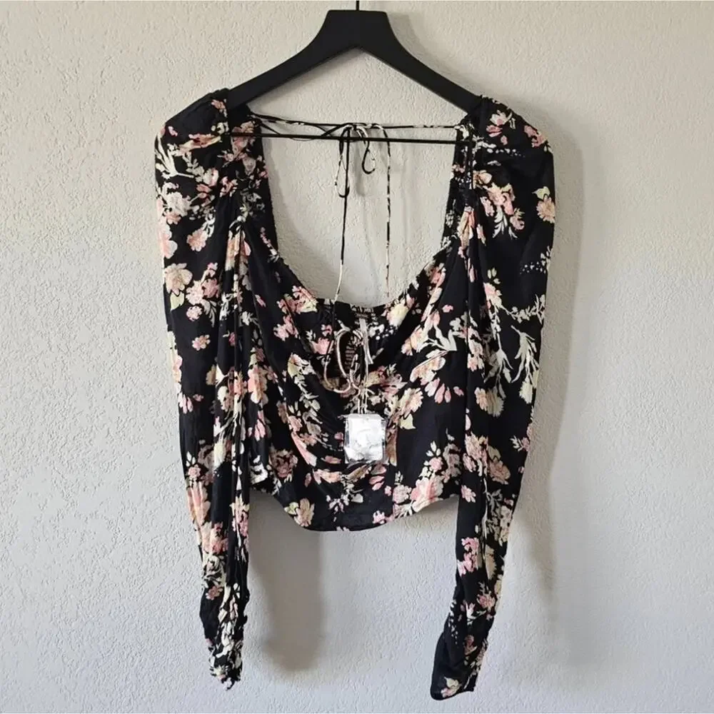 NWT Free People Hillary Printed Top